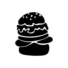 Vector of a simple burger image, good for icons and logos