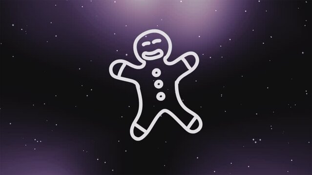 Whimsical Gingerbread Man Dance - Vivid Purple Backdrop