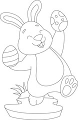 Rabbit Easter Easter eggs Animal Vector Graphic Art Illustration