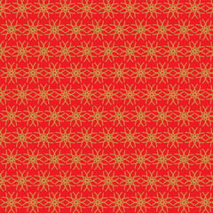 Red Gold Pattern. Asia Japanese Element Pattern. Vector Asian East Texture. Red Yellow New Year Design. Red Chinese Gold Background. Japan Korean Chinese Background. Oriental New Year China Pattern.