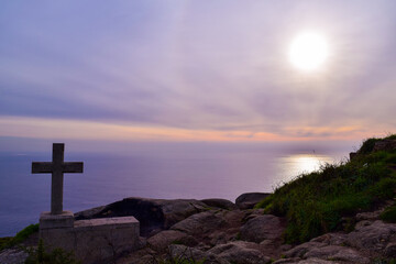 cross at sunset