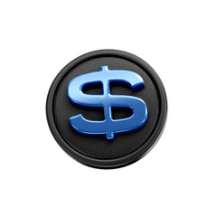 Coin 3D $ , Moeda 3D, Black and Blue