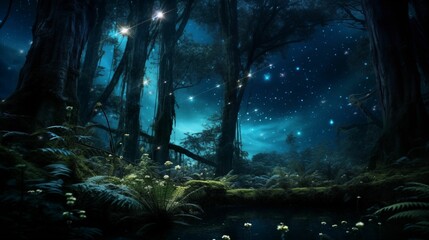 Image of a fantasy enchanted forest.