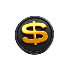 Coin 3D $ , Moeda 3D, Yellow and Black