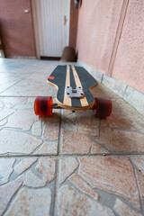 Longboard Skateboard with Red Wheels