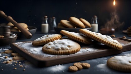 chocolate chip cookies on table