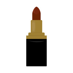 Brown lipstick tube isolated on white background. Vector illustration