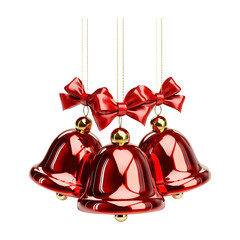 christmas bells with red ribbon