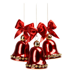 christmas bells with red ribbon
