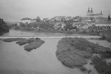 view of Kadan on 28th August 2023 on analogue photo - blurriness and noise of the scanned 35mm film...
