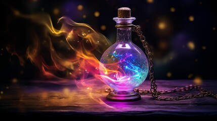 Magic lamp on a dark background.