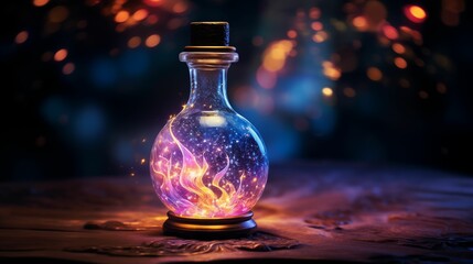 Magic lamp on a dark background.