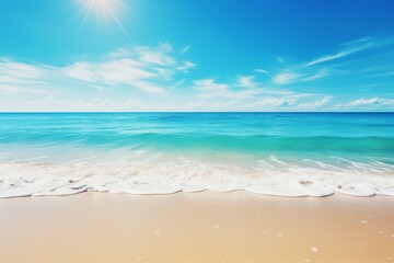 Idyllic scene of fine golden beach sand sparkling under the warm rays of the summer sun