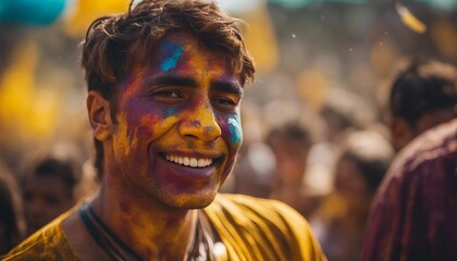 Portraits of people enjoying the holy festival

