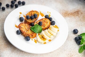 French toast sweet breakfast pancake fresh cooking appetizer meal food snack on the table copy space food background rustic top view