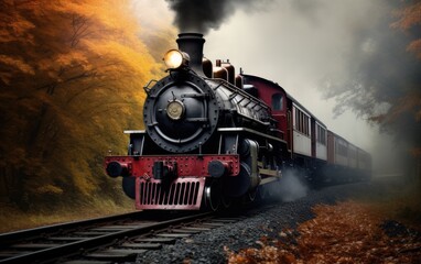 Fototapeta premium Old-fashioned steam train