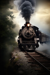 Old-fashioned steam train