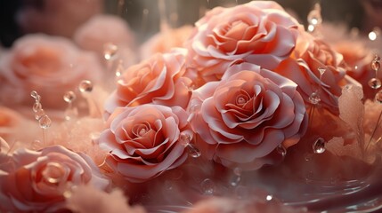 Pink Rose Flower Abstract Blurred Festive, Background Image, Desktop Wallpaper Backgrounds, HD