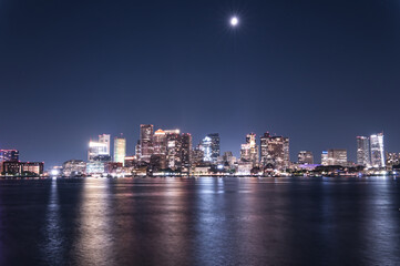 Fototapeta na wymiar boston skyline at night