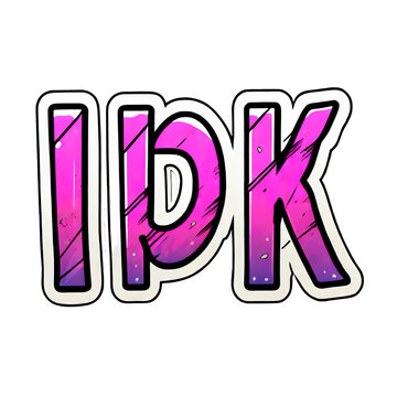 A sticker that says "IDK" in a colorful comic book style, AI generated
