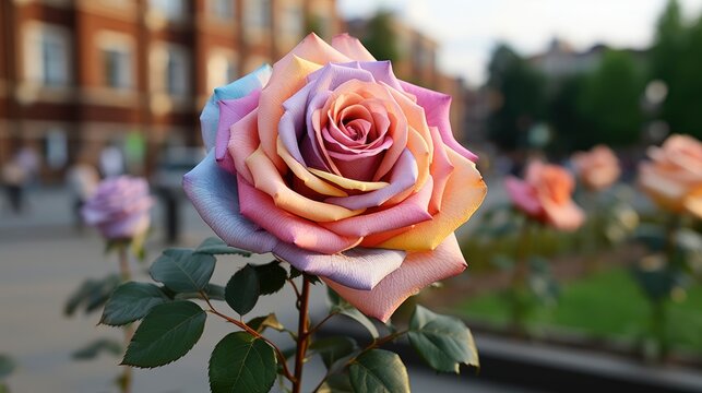 Pretty Colourful Rose, Background Image, Desktop Wallpaper Backgrounds, HD