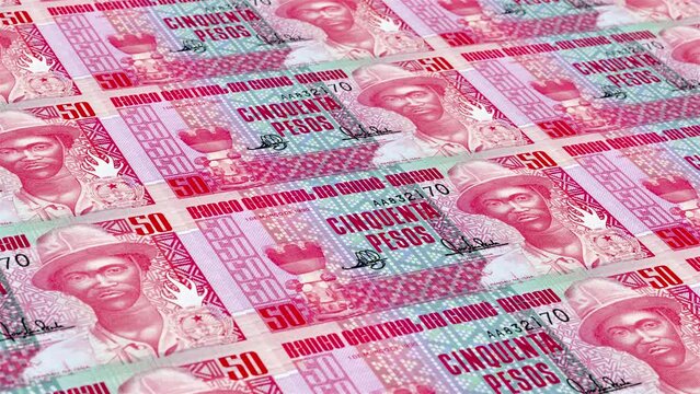 Guinea-Bissau Guinea-Bissau Peso 50 Banknotes Money Printing House, Printing Fifty Guinea-Bissau Peso, Printing Press Machine Print out Guinea-Bissau Peso, Being printed by currency 50