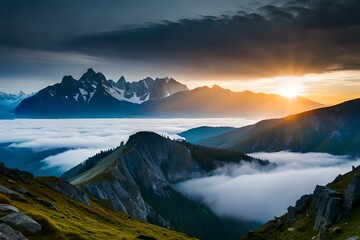 sunrise over the mountains