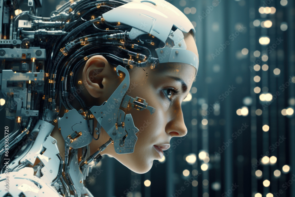 Poster a machine learning model continuously adapting and improving based on new data, exemplifying the sel