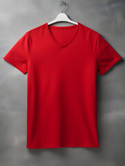 blank red v-neck t-shirt
