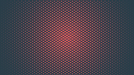 Checkered Rhombus Halftone Pattern Vector Radial Texture Classy Red Abstract Background. Subtle Textured Chequered Particles Pop Art Graphical Design. Half Tone Contrast Minimalist Art Wide Wallpaper