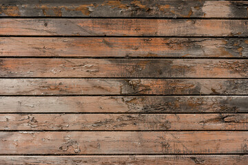 Old brown rustic dark grunge wooden timber wall or floor or table texture, wood background banner