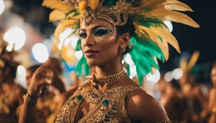 Foto auf Acrylglas Rio de Janeiro portrait of a woman dancer at rio carnival