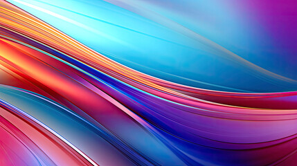 Abstract 3D background with blue, pink and orange fabric waves in motion. AI generated illustration.