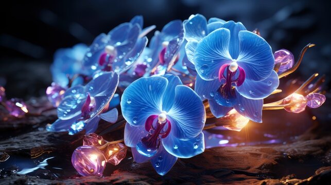 Growing Blue Phalaenopsis Flowers Greenhouse Hobby, Background Image, Desktop Wallpaper Backgrounds, HD