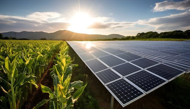 Solar panels on a farm