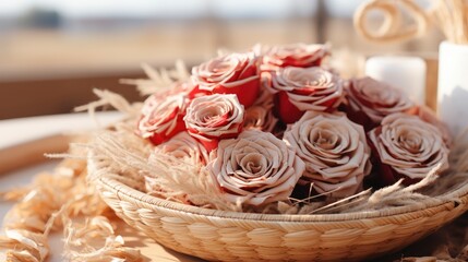 Obraz na płótnie Canvas Dried Roses Valentines Background, Background Image, Desktop Wallpaper Backgrounds, HD