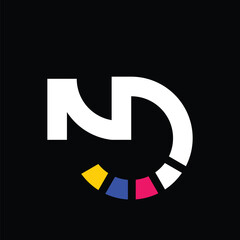 LETTER ND ICON LOGO TEMPLATE VECTOR