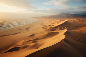 Fototapeta na wymiar Deset, desert land, coastline, desert coastline, sand, dunes