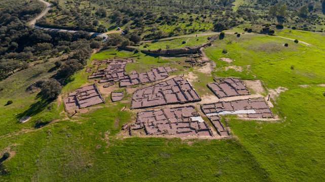 The ancient pre-Roman city of Tejada La Vieja located near Sevilla, Spain and was home to the Tartessians, Phoenicians and Turdetan People