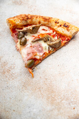 pizza artichoke ham olives fast food eating cooking meal food snack on the table copy space food background rustic top view