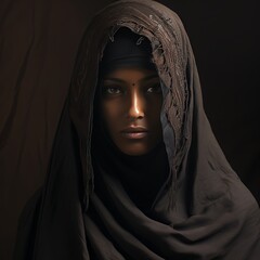 Naklejka premium touareg female in niqab, high quality