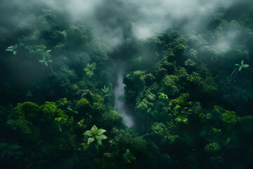 Fototapeta na wymiar Green Jungle, jungle vibe, greens, woods, amazonas, rainforest