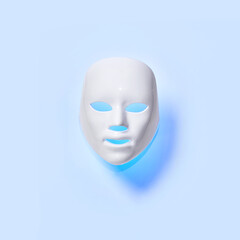 Cosmetic LED mask. Concept of an android face and a virtual reality mask.