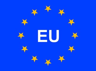 Illustration einer Europaflagge mit der Aufschrift "EU"