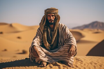 pakistani traveler man in the desert