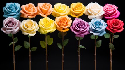 Colorful Roses Isolated On White Background, Background Image, Desktop Wallpaper Backgrounds, HD