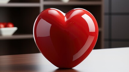 Concept Conceptual 3D Red White Heart, Background Image, Desktop Wallpaper Backgrounds, HD