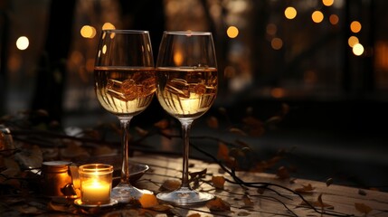 Concept Romantic Date Wine Glasses Wooden, Background Image, Desktop Wallpaper Backgrounds, HD