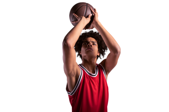 Basketball  player ready to shoot the ball during a match