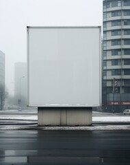 Fototapeta na wymiar the empty billboard in the middle of a city,
